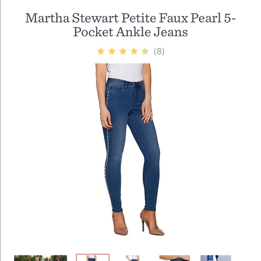 Martha Stewart Petite Skinny Jeans with Pearls